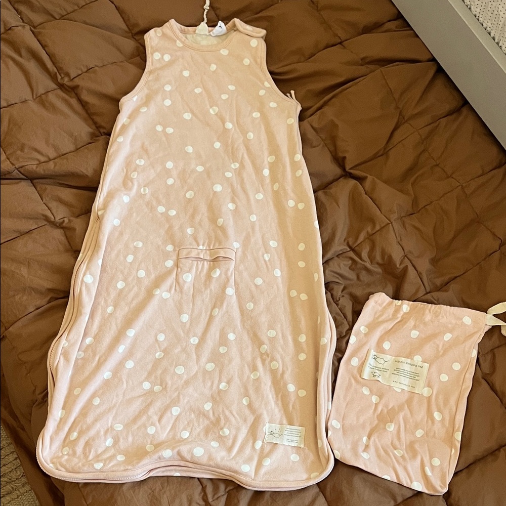 Nature Baby Peach Polka Dot Merino Wool Sleep Sack 0-24 Months